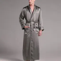 bellababebysk Men Satin Bath robe With Belt image 1