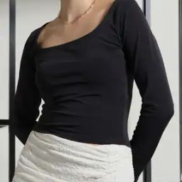 Shein Square Neck Full Sleeves Short Top-picture-29