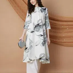 melange by lifestyle Women Floral Calf-Length Kurta-picture-11