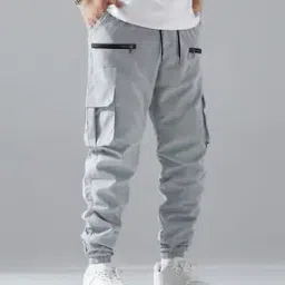 poshax Men Relaxed Fit Cargo Joggers with Drawstring Waist-picture-29