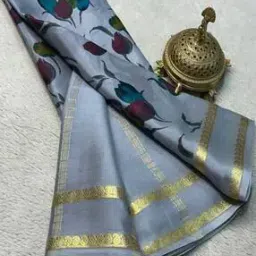shree silk mills Women Floral Print Saree with Zari Border-picture-23