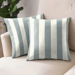 casableu Set of 2 Striped Cushion Covers 16"x16" image 1