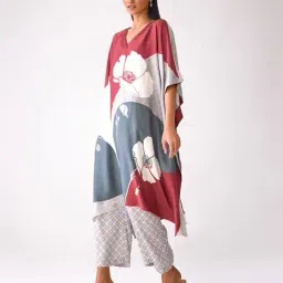 ancestry Women Geometric Print Straight Fit Pleat-Front Trousers image 1