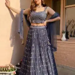 Women Embellished & Embroidered Lehenga Choli Set with Dupatta-image-36