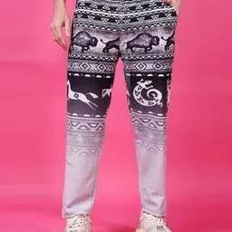 Men Printed Mid-Rise Straight Track Pants-image-15