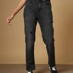 freehand Heavily Washed Straight Fit Distressed Jeans-picture-37