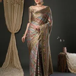 Women Organza Traditional Saree    -image-20