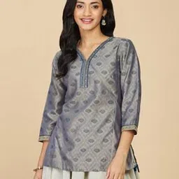 fabindia Handlblock Print Short Straight Kurta-picture-53
