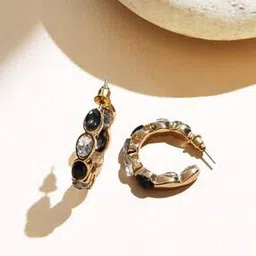 accessorize london Stone-Studded Hoop Earrings-picture-53