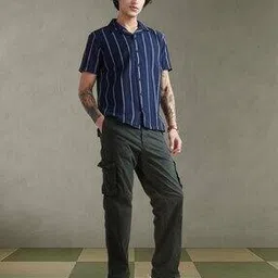 allen solly Men Flat Front Straight Fit Trousers-picture-20