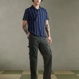 allen solly Men Flat Front Straight Fit Trousers image 1