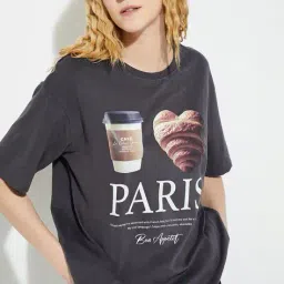 max  Women Printed Oversized T-shirt image 1