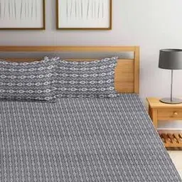 arrabi Striped Double King Size Bedcover with 2 Pillow Covers-picture-51