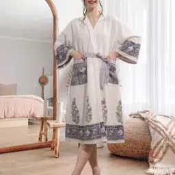 lacylook Women Block Print Bathrobe  -picture-38