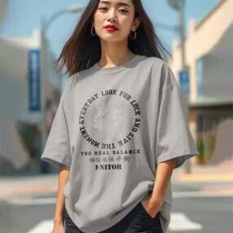 ausk   Women Oversized Fit Cotton Graphic T-shirt-picture-21