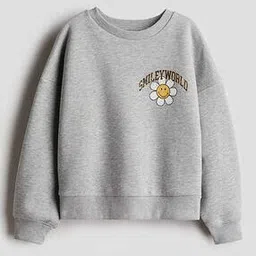 h&m Girls Regular Fit Round Neck Graphic Sweatshirt-picture-44