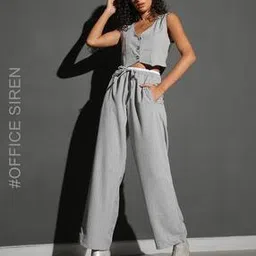 sam Women Striped Straight Fit Trousers-picture-24