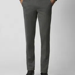 van heusen Men Heathered Slim Fit Flat-Front Trousers-picture-42