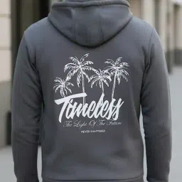 Shein Typographic Back & Placement Print Zipped Hoodie image 1