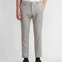 arrow newyork Men Checked Tapered Fit Flat-Front Trousers-picture-15