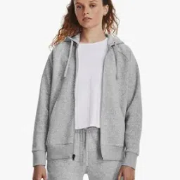 Women Rival Heathered Loose Fit Zip-Front Hoodie-image-49