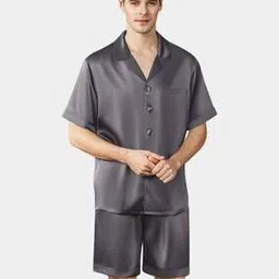 bellababebysk Men Shirt & Shorts Set with Spread Collar-picture-31