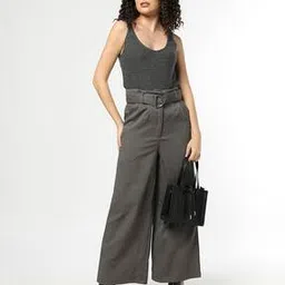 buda jeans co Women Ribbed Pleated Front Relaxed Fit Trousers-picture-15