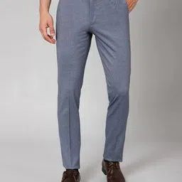 cantabil Men Flat-Front Relaxed Fit Trousers-picture-29