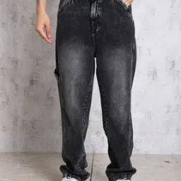 Shein Full Length Stone Wash Carpenter Style Jeans-picture-18