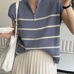 divawalk Women Striped Round-Neck Pullover-picture-11