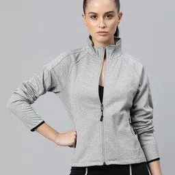 alcis Women Typographic Print Zip-Front Jacket with Insert Pockets-picture-33