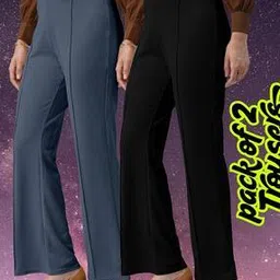 alakhdhani creation Women Pack of 2 Straight Fit Trousers      -picture-14