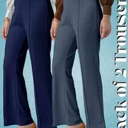 ramadhani cloth Pack of 2 Women Flat-Front Straight Fit Trousers -picture-24