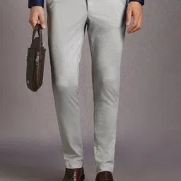 louis philippe Men Slim Fit Flat-Front Trousers-picture-18