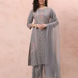 rangriti Women Floral Print Straight Kurta with Palazzos & Dupatta-picture-22