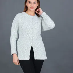 dadu dayal Women Round-Neck Wool Cardigan image 1
