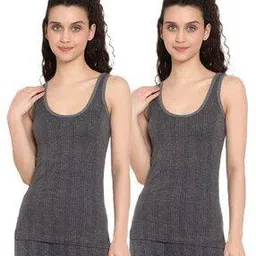 Women Pack of 2 Ribbed Thermal Vests-image-29