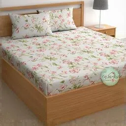 cg homes 180 TC Floral Print Double Bedsheet with Pillow Covers -picture-29
