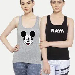 friskers Pack of 2 Typography Print Tank Top-picture-21