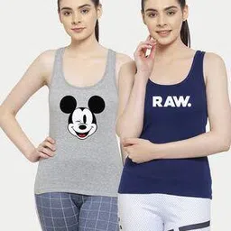 friskers Pack of 2 Typography Print Tank Top-picture-45