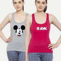 friskers Pack of 2 Typography Print Tank Top-picture-17