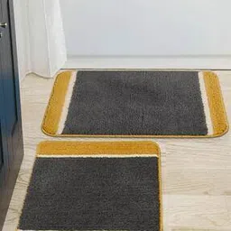 saral home Soft Microfiber Anti-Skid Bath Mat Pack of 2-picture-10