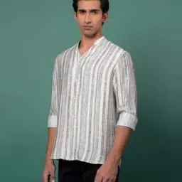 crimsoune club Men Striped Slim Fit Short Kurta-picture-11