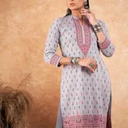 hk colours of fashion Women Paisley Print Straight Kurta-picture-13
