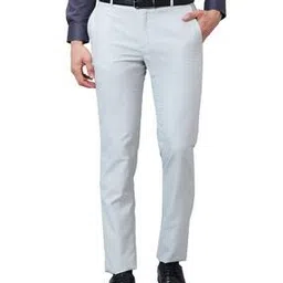 raymond Men Slim Fit Flat-Front Trousers-picture-36