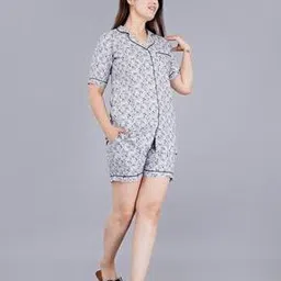 mintmarie Women Micro Print Shirt & Shorts Set-picture-39