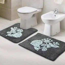 saral home Set of Cotton Bath Mat and Contour Mat-picture-45