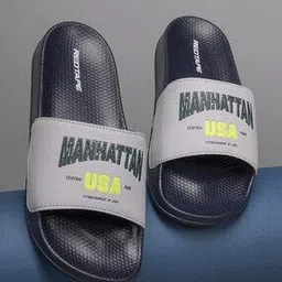 red tape Men Typographic Print Round-Toe Slides-picture-29