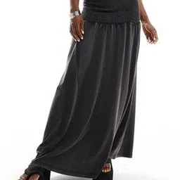 asos design Women Low-Rise Flared Skirt with Shirred Waist-picture-23