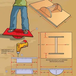 lifestyle helpmate wooden walking balance boards rocker board wood standing desk accessory balancing boarsd for under image 3